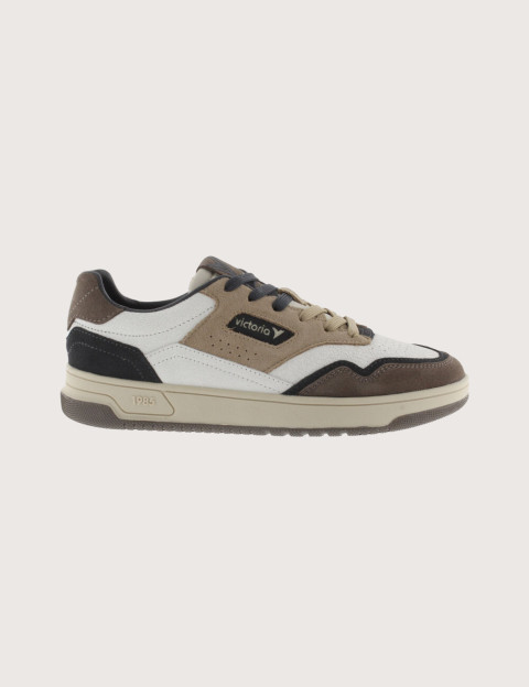 Baskets Basses Bi-Matières Homme C80 Blanc Marine